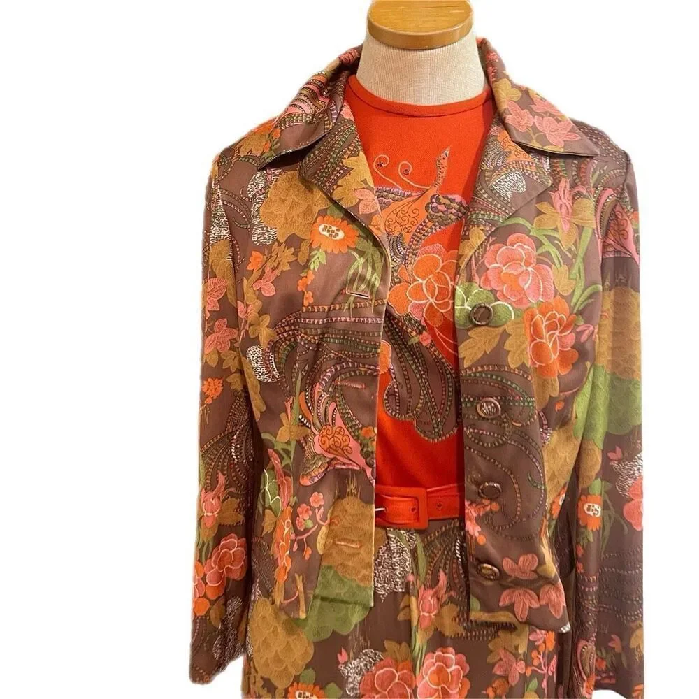 Mel Warshaw Vintage Floral 60s Retro Dress Size 12